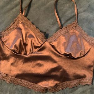 Satin cropped tank